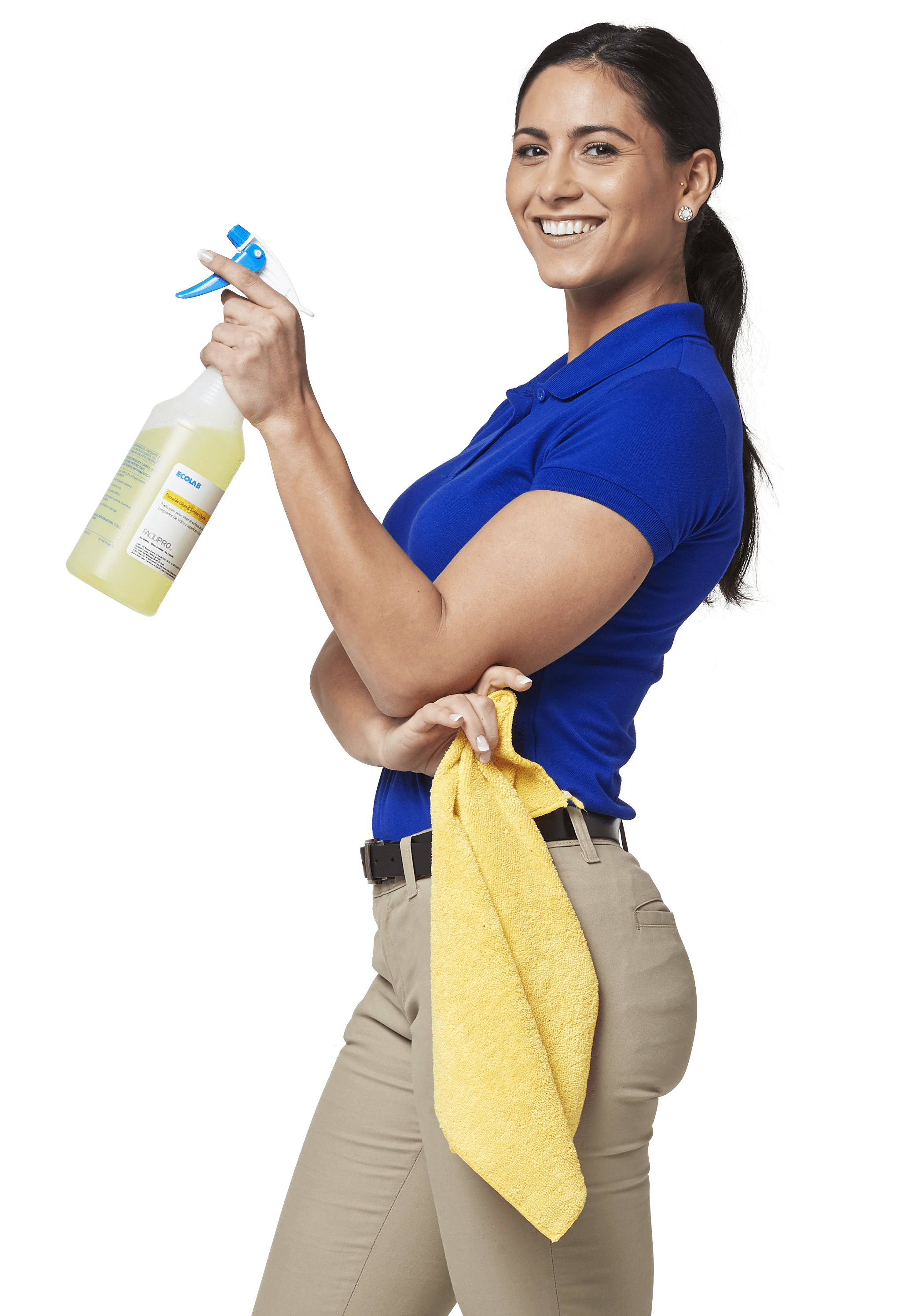 Worker With Single Spray Bottles
